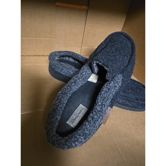 Dearfoams Memory Foam Men's Slippers /Black/Size XL (13-14) - Picture 2 of 6